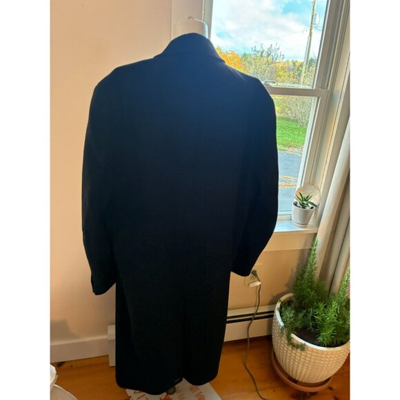 Vintage Jones New York Long Black Heavy Wool Coat size L/XL - Picture 2 of 9
